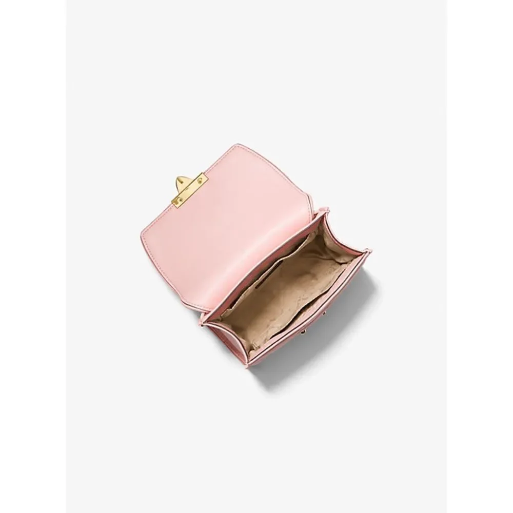 NWT MICHAEL KORS Serena Small Flap Studded Crossbody Bag in Powder Blush